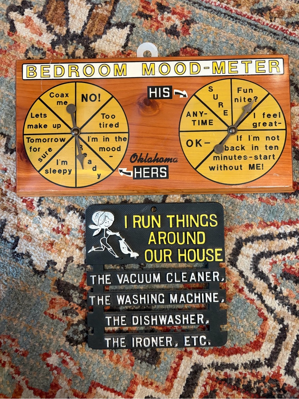 Vintage kitsch decor signs/ wall hangings